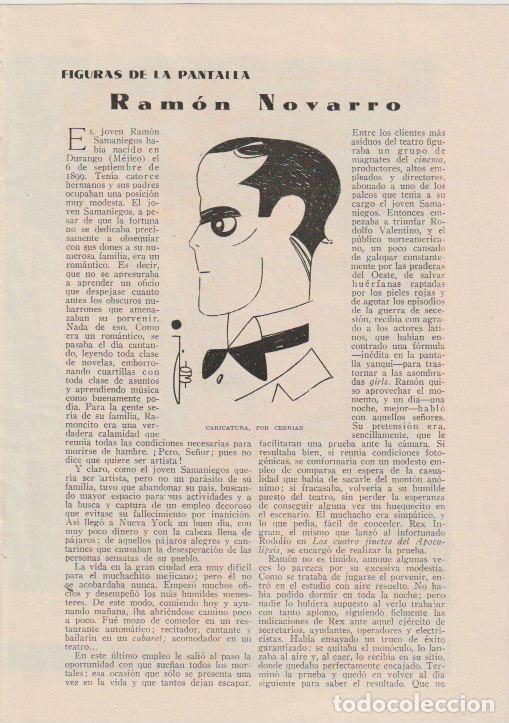 Coleccionismo de revistas y peri&oacute;dicos: * CINE * Ram&oacute;n Novarro - 1931