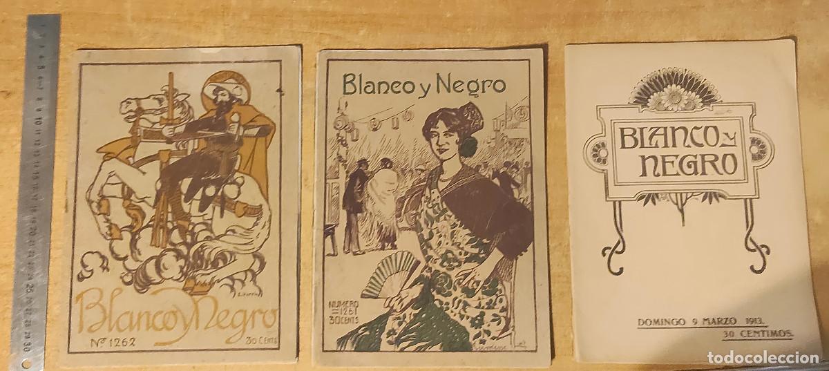 Coleccionismo de revistas y peri&oacute;dicos: 3 ejemplares hist&oacute;rica revista ilustrada espa&ntilde;ola Blanco y Negro