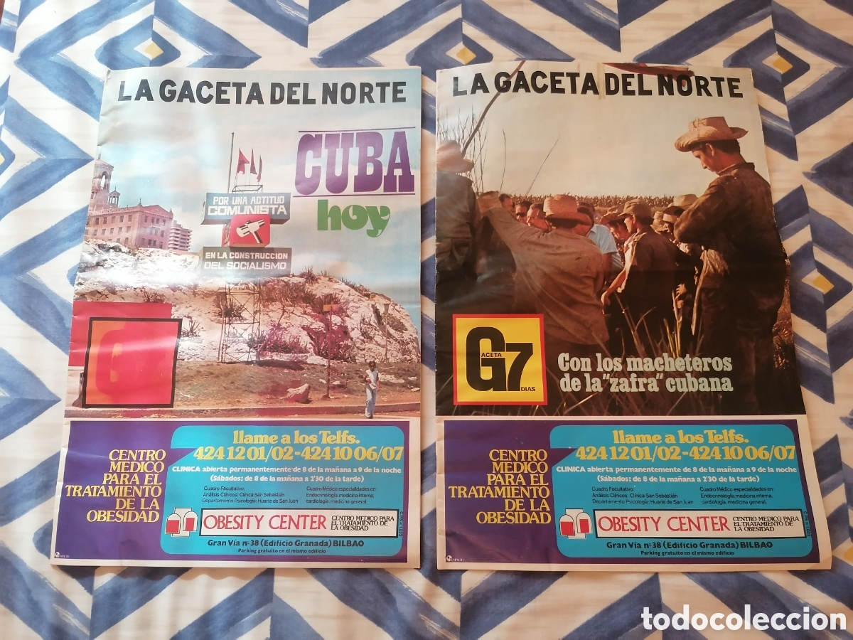 Coleccionismo de revistas y peri&oacute;dicos: Dos Suplementos Dominicales Gaceta Del Norte Bilbao 1977.Consecutivos.Cuba,Luis Pereira,J.J.Benitez