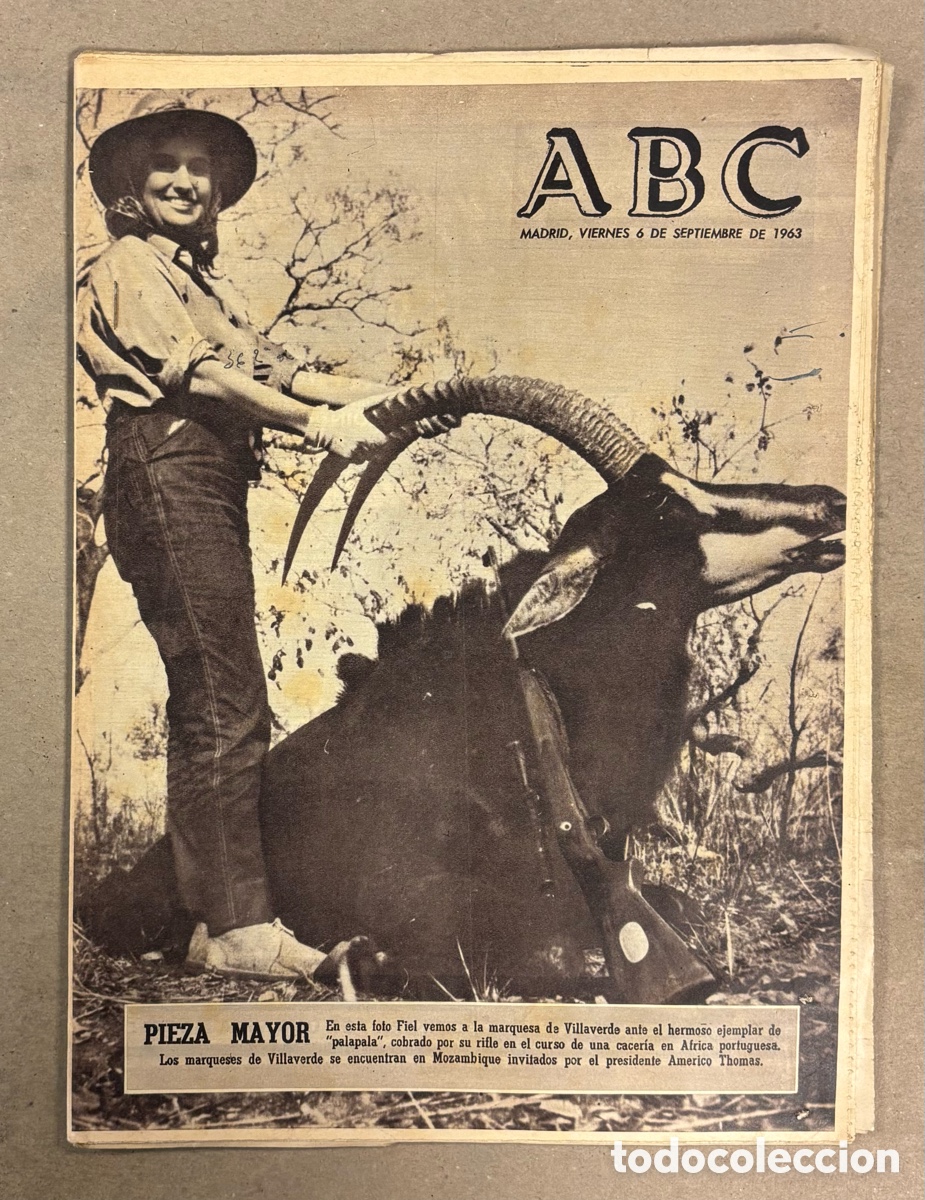 Coleccionismo de revistas y peri&oacute;dicos: ABC (6 SEPTIEMBRE 1963) CAZA MAYOR MARQUESES VILLAVERDE, PINTURA R&Aacute;PIDA COSTA BRAVA,&hellip;