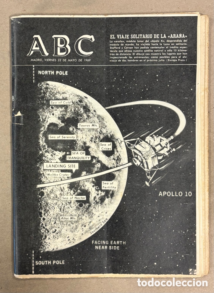 Coleccionismo de revistas y peri&oacute;dicos: ABC (23 MAYO 1969) MISI&Oacute;N LUNAR APOLO X, ROBERTO LEVILLIER, JOS&Eacute; CA&Ntilde;IZARES, BIENAL PINTURA LE&Oacute;N MENC