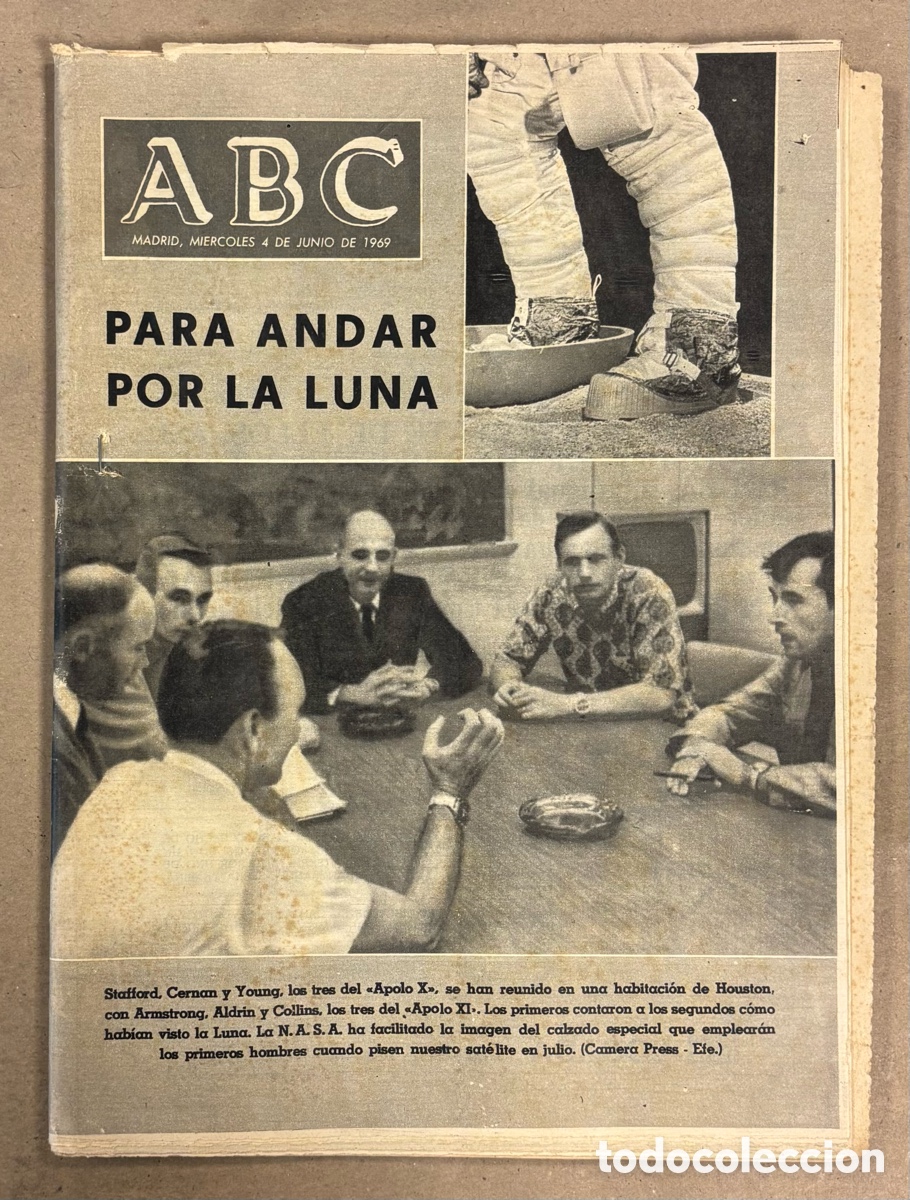 Coleccionismo de revistas y peri&oacute;dicos: ABC (4 JUNIO 1969) MISI&Oacute;N LUNAR APOLO XI, INAUGURACI&Oacute;N PANTANO IZN&Aacute;JAR, JULIO IGLESIAS FLORIDA PARK