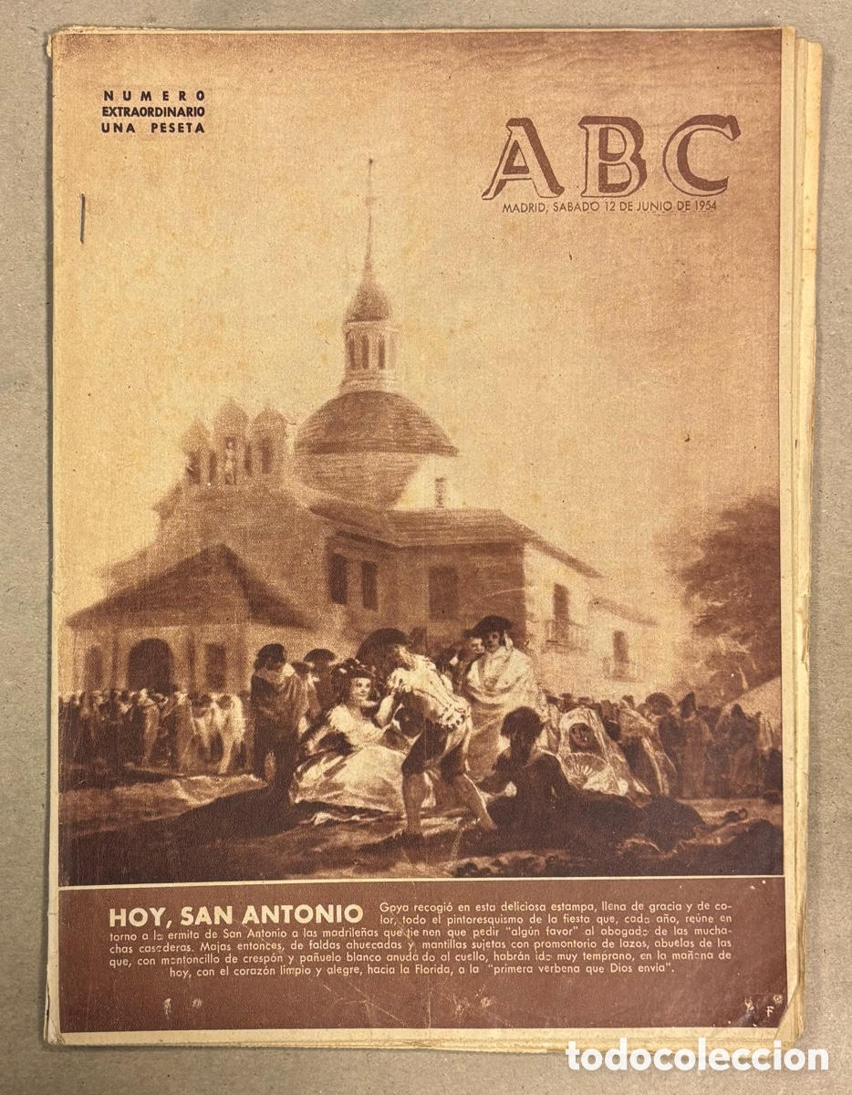 Coleccionismo de revistas y peri&oacute;dicos: ABC (12 JUNIO 1954) SAN ANTONIO GOYA, BALNEARIO PANTICOSA, LA CASERA, ENRIQUE LARRETA, FAUSTO COPPI