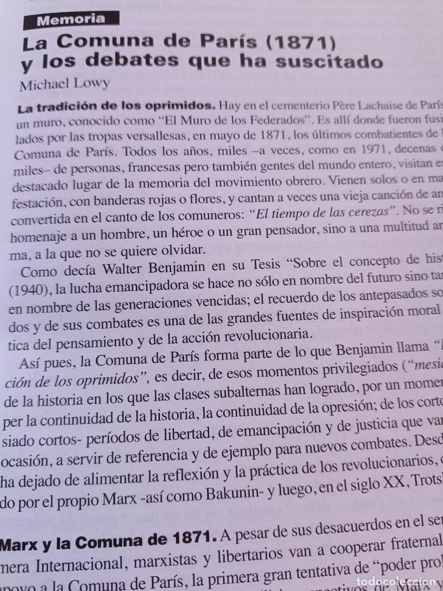 Coleccionismo de revistas y peri&oacute;dicos: LA COMUNA DE PAR&Iacute;S, 1871, DEBATES Y REPERCUSIONES. 6 P&Aacute;GS VIENTO SUR 2010