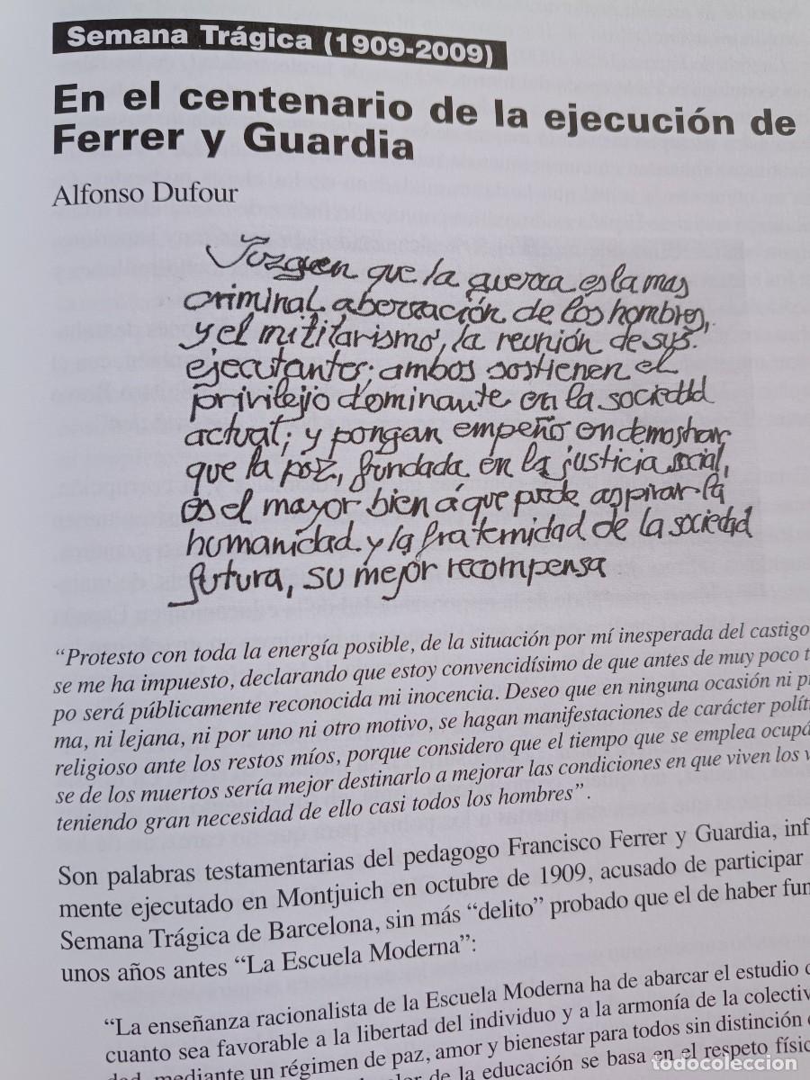 Coleccionismo de revistas y peri&oacute;dicos: SEMANA TR&Aacute;GICA DE BARCELONA 1909, EJECUCI&Oacute;N DE FERRER Y GUARDIA. 8 P&Aacute;GS VIENTO SUR 2009