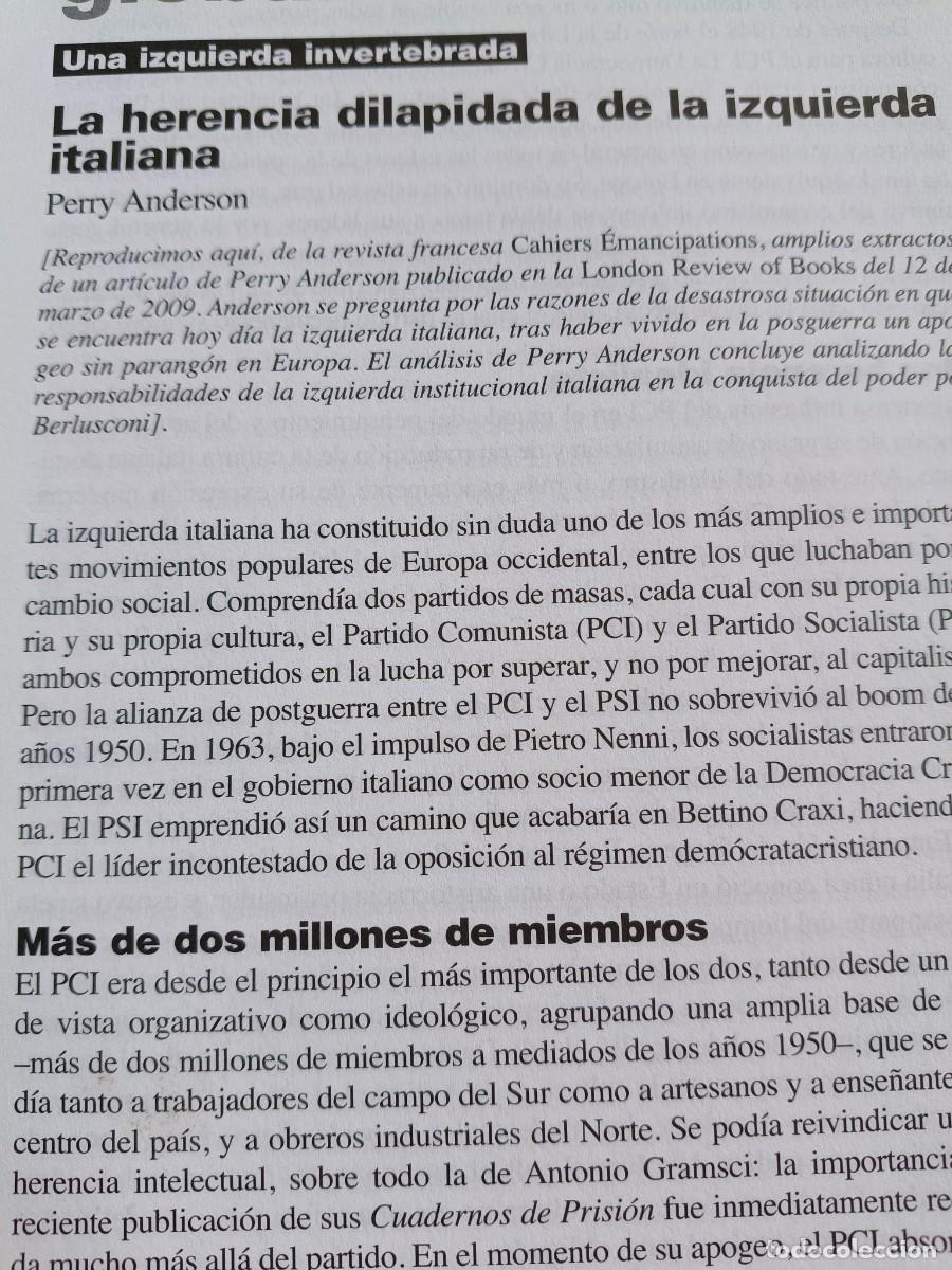 Coleccionismo de revistas y peri&oacute;dicos: ITALIA. CRISIS DE LA IZQUIERDA. PCI, PSI, COMPROMISO HIST&Oacute;RICO, OPERARISMO. 8 P&Aacute;GS VIENTO SUR 2009