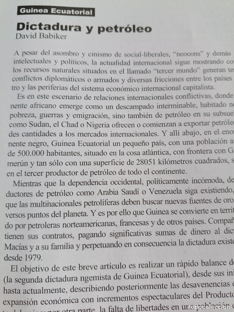 Coleccionismo de revistas y peri&oacute;dicos: GUINEA ECUATORIAL, DICTADURA Y PETROLEO. 4 P&Aacute;GS VIENTO SUR 2008