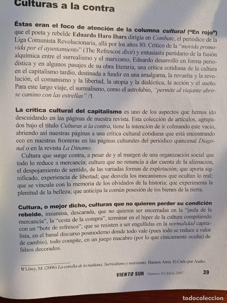 Coleccionismo de revistas y peri&oacute;dicos: DOSSIER CULTURAS CONTRA SISTEMA RAP TEATRO ALTERNATIVO POESIA SOFTWARE LIBRE 40 P&Aacute;GS VIENTO SUR 2007