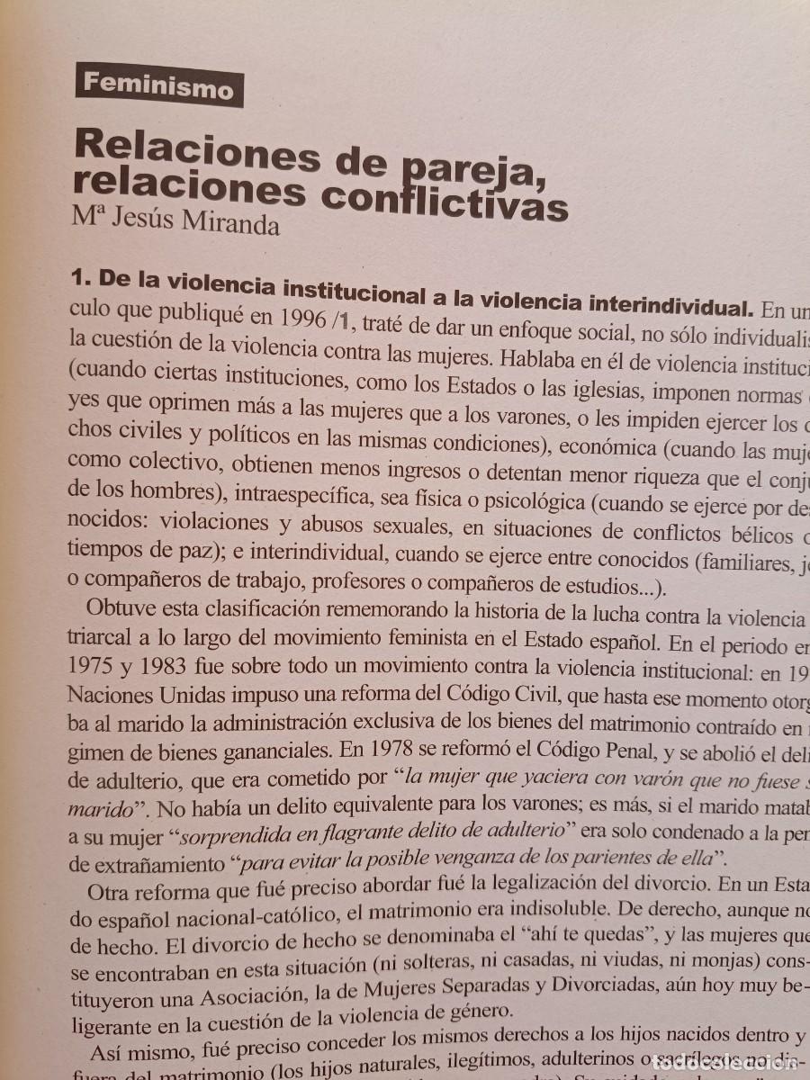 Coleccionismo de revistas y peri&oacute;dicos: FEMINISMO: RELACIONES DE PAREJA, RELACIONES CONFLICTIVAS. 8 P&Aacute;GS VIENTO SUR 2007