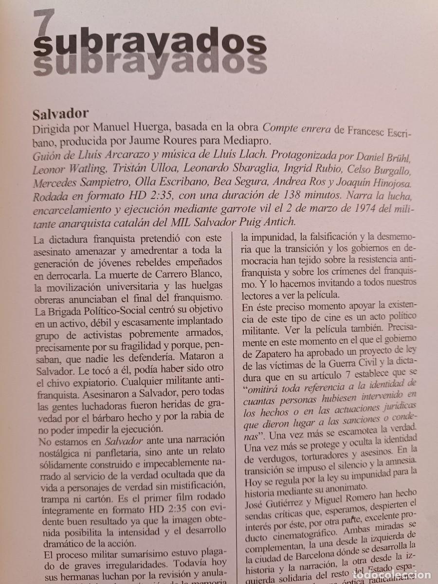 Coleccionismo de revistas y peri&oacute;dicos: COMENTARIO SOBRE LA PEL&Iacute;CULA SALVADOR Y SEMBLANZA DE PUIG ANTICH. 4 P&Aacute;GS VIENTO SUR 2006