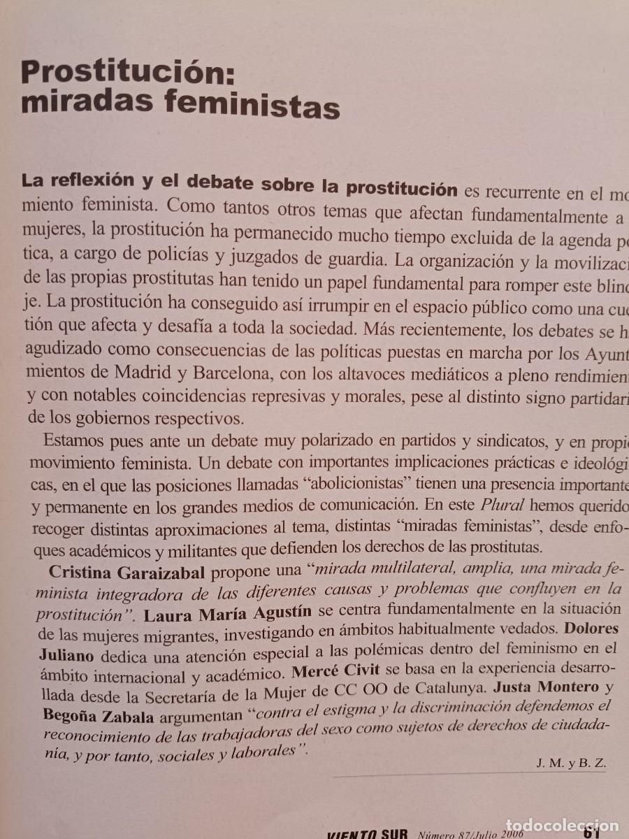 Coleccionismo de revistas y peri&oacute;dicos: DOSSIER PROSTITUCI&Oacute;N, MIRADAS FEMINISTAS. ABOLICI&Oacute;N O LEGALIZACI&Oacute;N. 42 P&Aacute;GS VIENTO SUR 2006