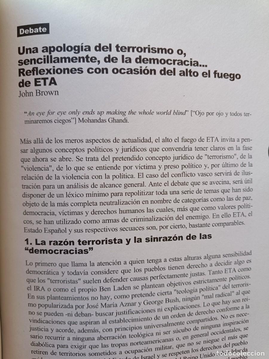 Coleccionismo de revistas y peri&oacute;dicos: ALTO EL FUEGO DE ETA, APOLOG&Iacute;A DEL TERRORISMO O DE LA DEMOCRACIA. 6 P&Aacute;GS VIENTO SUR 2006