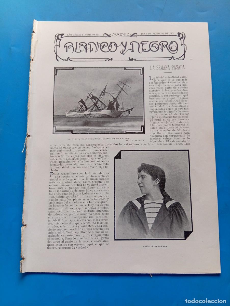 Collection Magazines and Newspapers: BLANCO Y NEGRO. N&ordm; 614. A&Ntilde;O 1903. LA FRAGATA VI DE PALAM&Oacute;S. MATERNIDAD ARTIFICIAL. EL MISTERI.. LEER