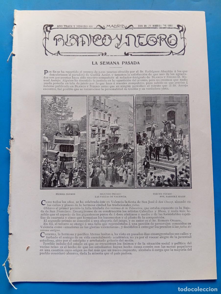 Coleccionismo de revistas y peri&oacute;dicos: BLANCO Y NEGRO. N&ordm; 621. A&Ntilde;O 1903. PATIO DE LA UNIVERSIDAD DE COIMBRA. LA PASCUA DEL CARNERO. .. LEER