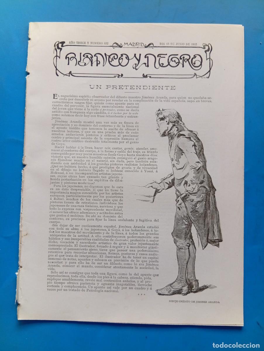 Coleccionismo de revistas y peri&oacute;dicos: BLANCO Y NEGRO. N&ordm; 632. A&Ntilde;O 1903. EL COMPROMISO DE GASPE. CUADROS MADRILE&Ntilde;OS. N&Uacute;&Ntilde;EZ DE ARCE. .. LEER