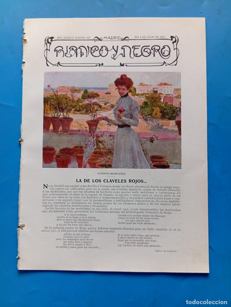 Coleccionismo de revistas y peri&oacute;dicos: BLANCO Y NEGRO. N&ordm; 635. A&Ntilde;O 1903. LA CAT&Aacute;STROFE DEL NAJERILLA. FACHADA E LA CASA DE V&Iacute;CTOR HU.. LEER