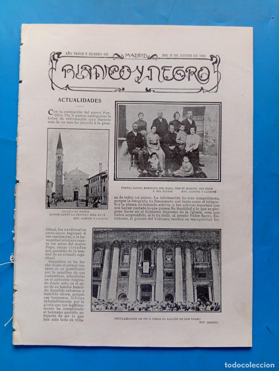 Coleccionismo de revistas y peri&oacute;dicos: BLANCO Y NEGRO. N&ordm; 641. A&Ntilde;O 1903. SANL&Uacute;CAR DE BARRAMEDA. LAS PILETAS. MUROS DE PRAVIA. PROCLA.. LEER