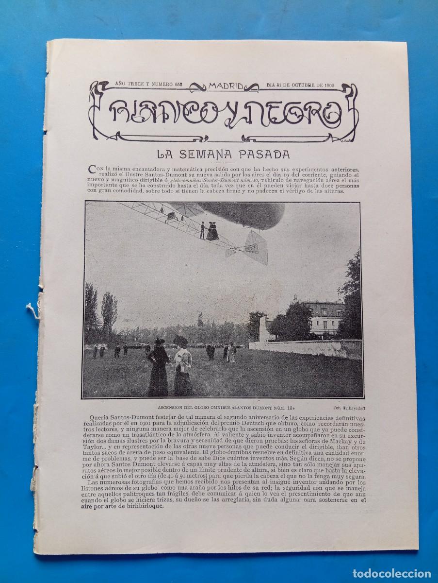 Coleccionismo de revistas y peri&oacute;dicos: BLANCO Y NEGRO. N&ordm; 652. A&Ntilde;O 1903. LA REINA DE LOS JUEGOS FLORALES DE ZARAGOZA. CASAS DE GUARD.. LEER