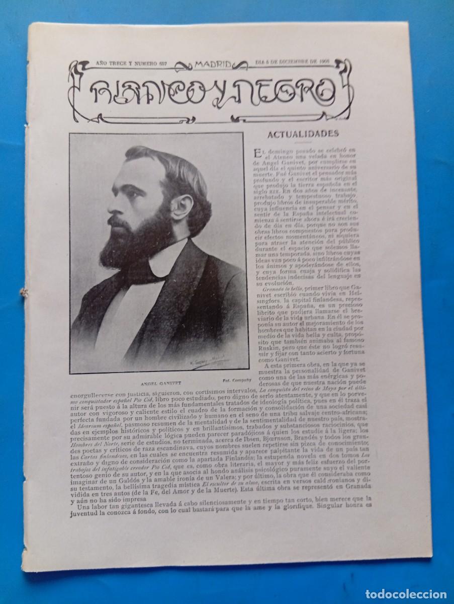 Coleccionismo de revistas y peri&oacute;dicos: BLANCO Y NEGRO. N&ordm; 657. A&Ntilde;O 1903. C&Oacute;MO SE CELEBRA MISA EN PANTOJA (TOLEDO). CANAL DE ARAG&Oacute;N. .. LEER