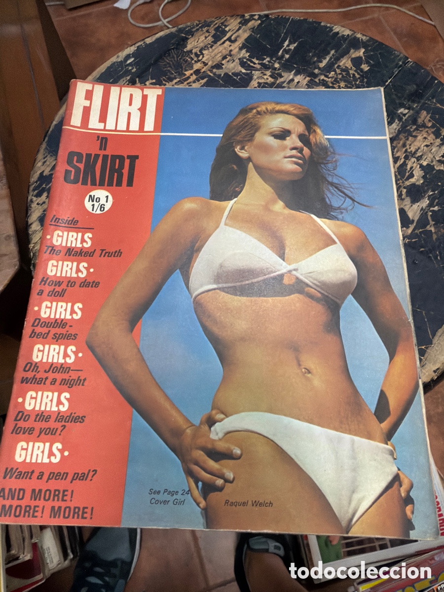 Coleccionismo de revistas y peri&oacute;dicos: Revista er&oacute;tica vintage pin-ups FLIRT SKIRT.n 1 a&ntilde;os 60 profusamente ilustrado RAQUEL WELCH