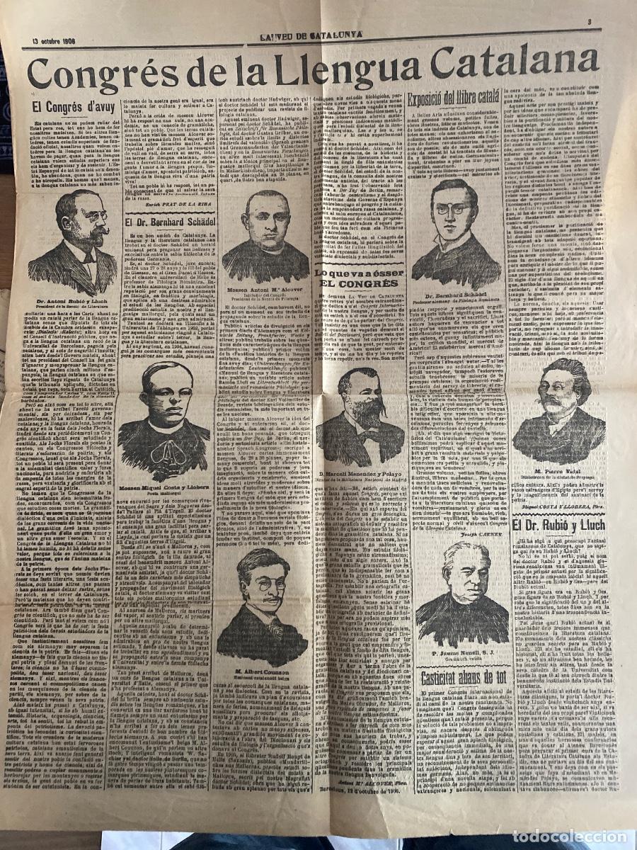 Coleccionismo de revistas y peri&oacute;dicos: CONGRES LLENGUA CATALANA LA VEU DE CATALUNYA 13 SETEMBRE 1906
