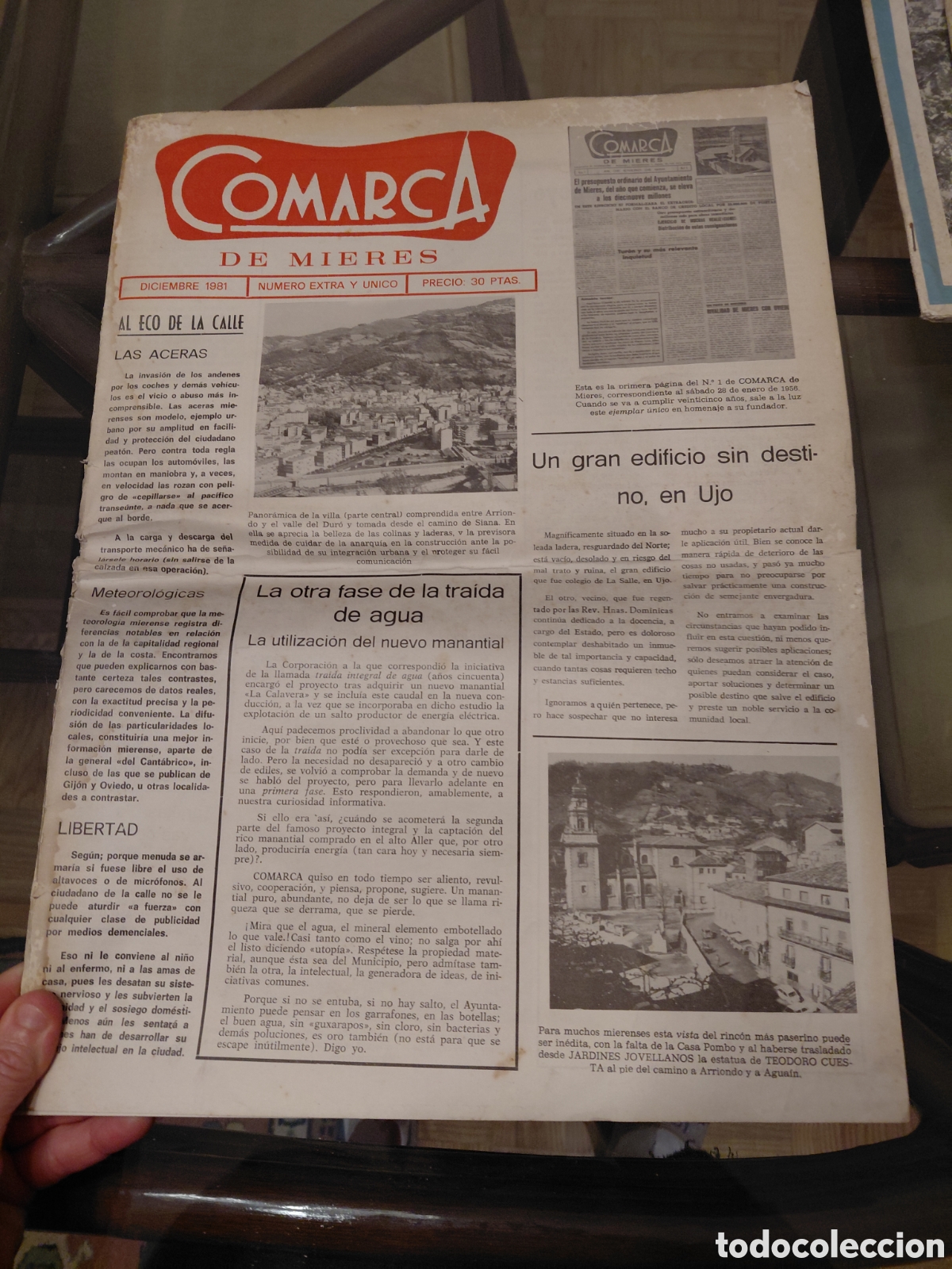 Coleccionismo de revistas y peri&oacute;dicos: SEMANARIO COMARCA DE MIERES. DICIEMBRE DE 1981 NUMERO EXTRA Y UNICO
