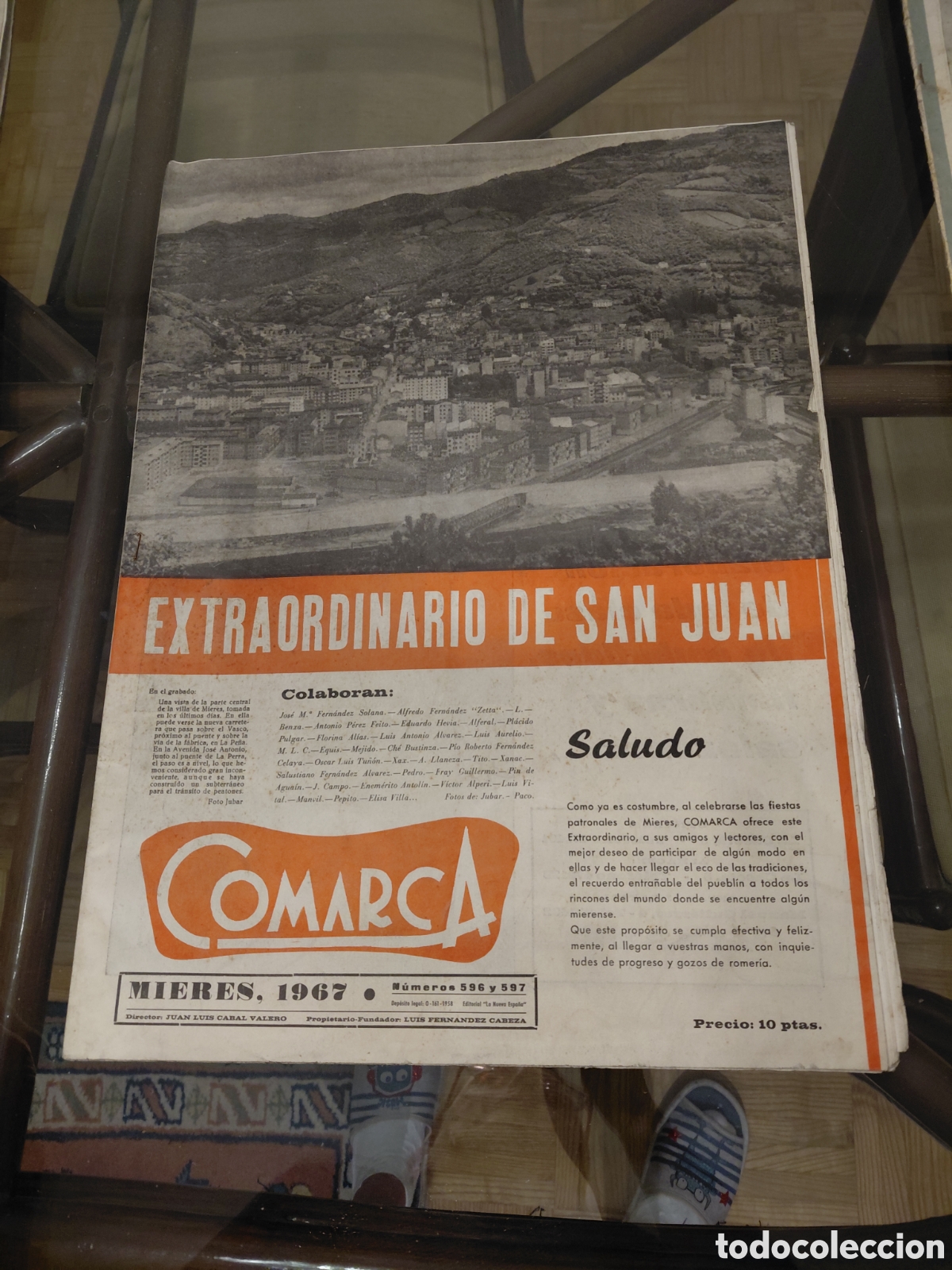 Coleccionismo de revistas y peri&oacute;dicos: SEMANARIO COMARCA DE MIERES.NUMEROS 596 Y 597.-MIERES 1967.EXTRAORDINARIO DE SAN JUAN