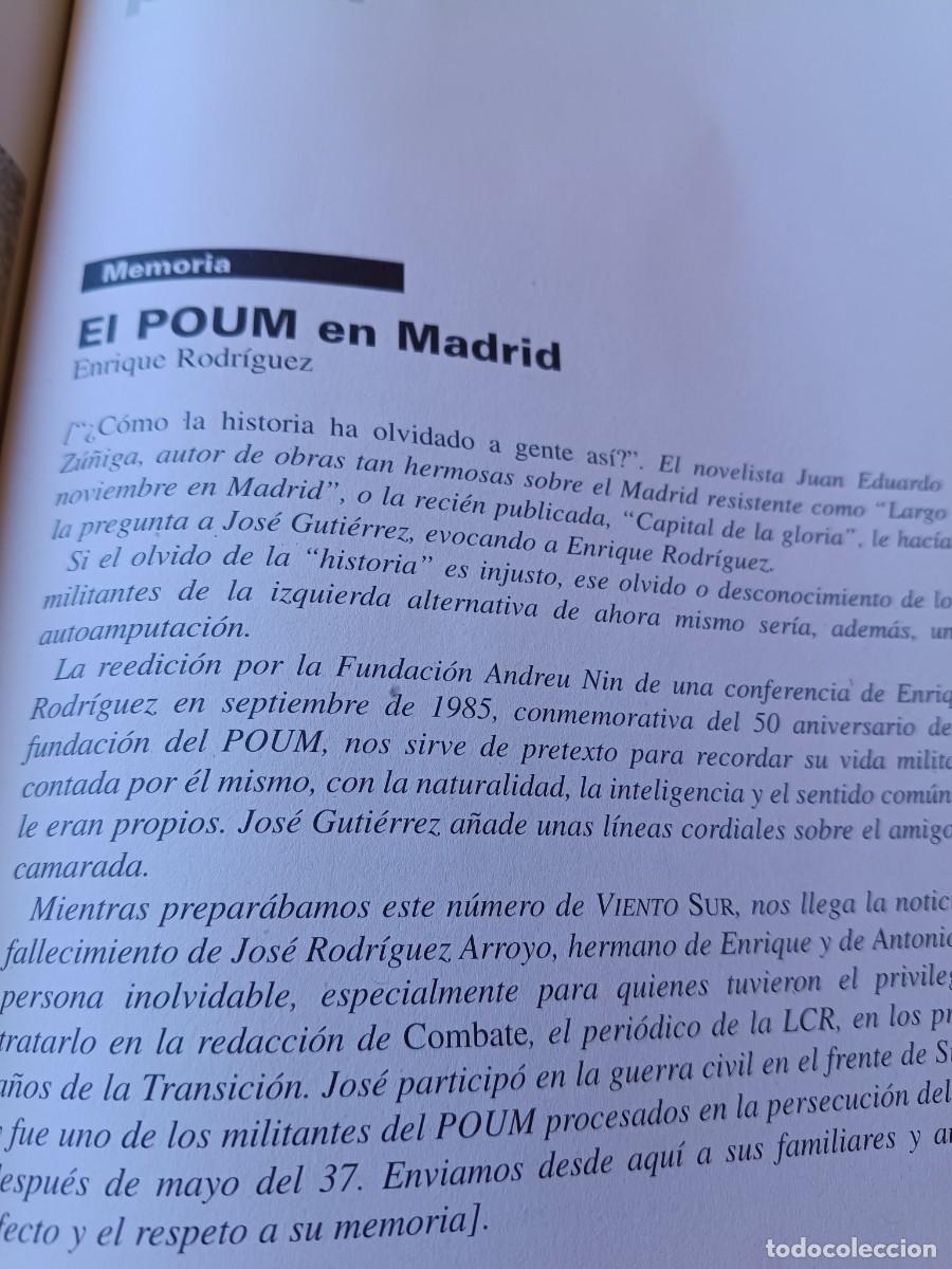Coleccionismo de revistas y peri&oacute;dicos: EL POUM EN MADRID DURANTE LA REP&Uacute;BLICA, LA GUERRA Y EL FRANQUISMO. 14 P&Aacute;GS VIENTO SUR 2003