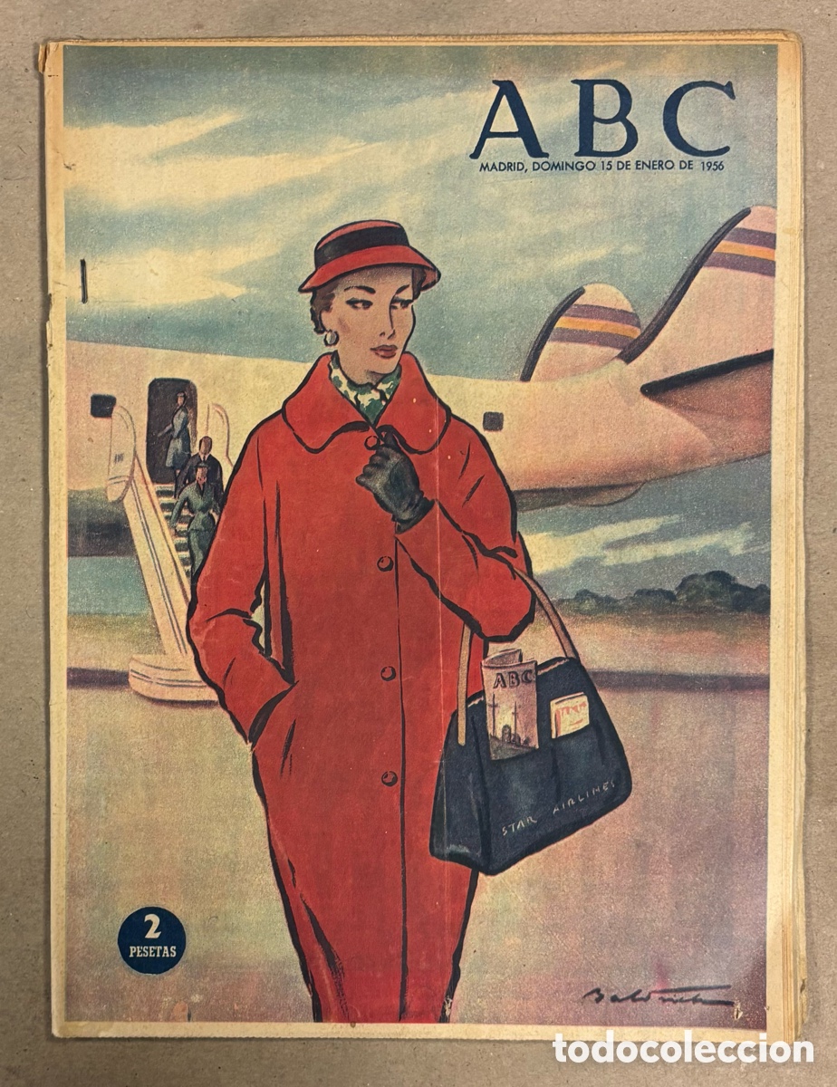 Coleccionismo de revistas y peri&oacute;dicos: ABC (15 ENERO 1956) R&Iacute;O ESLA Y SU CUENCA MONUMENTAL, JUAN ALCAIDE POETA, DI STEFANO Y PUCHADES