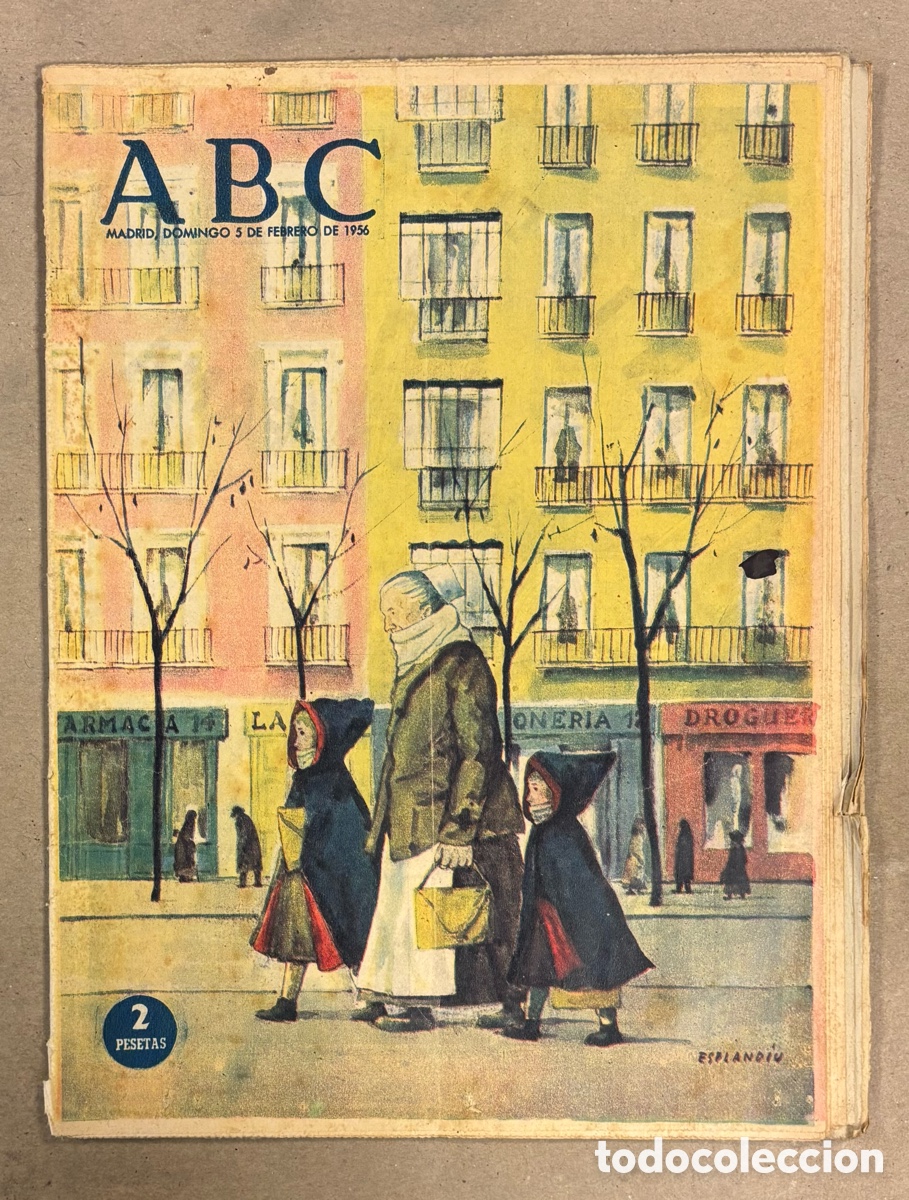 Coleccionismo de revistas y peri&oacute;dicos: ABC (5 FEBRERO 1956) ESPLANDIU, GARGANTA DEL CARES PICOS DE EUROPA, TOROS GUISANDO, MUERTE PEDRO DUN