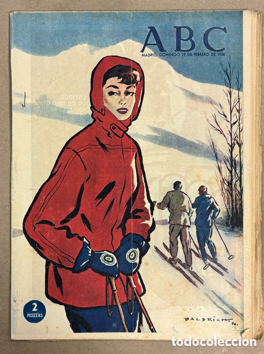 Coleccionismo de revistas y peri&oacute;dicos: ABC (19 FEBRERO 1956) BALDRICH, ENRIQUE LARRETA, FAUSTO ELHUYAR AZCOITIA, BECQUER Y SU MUERTE, ASTUR