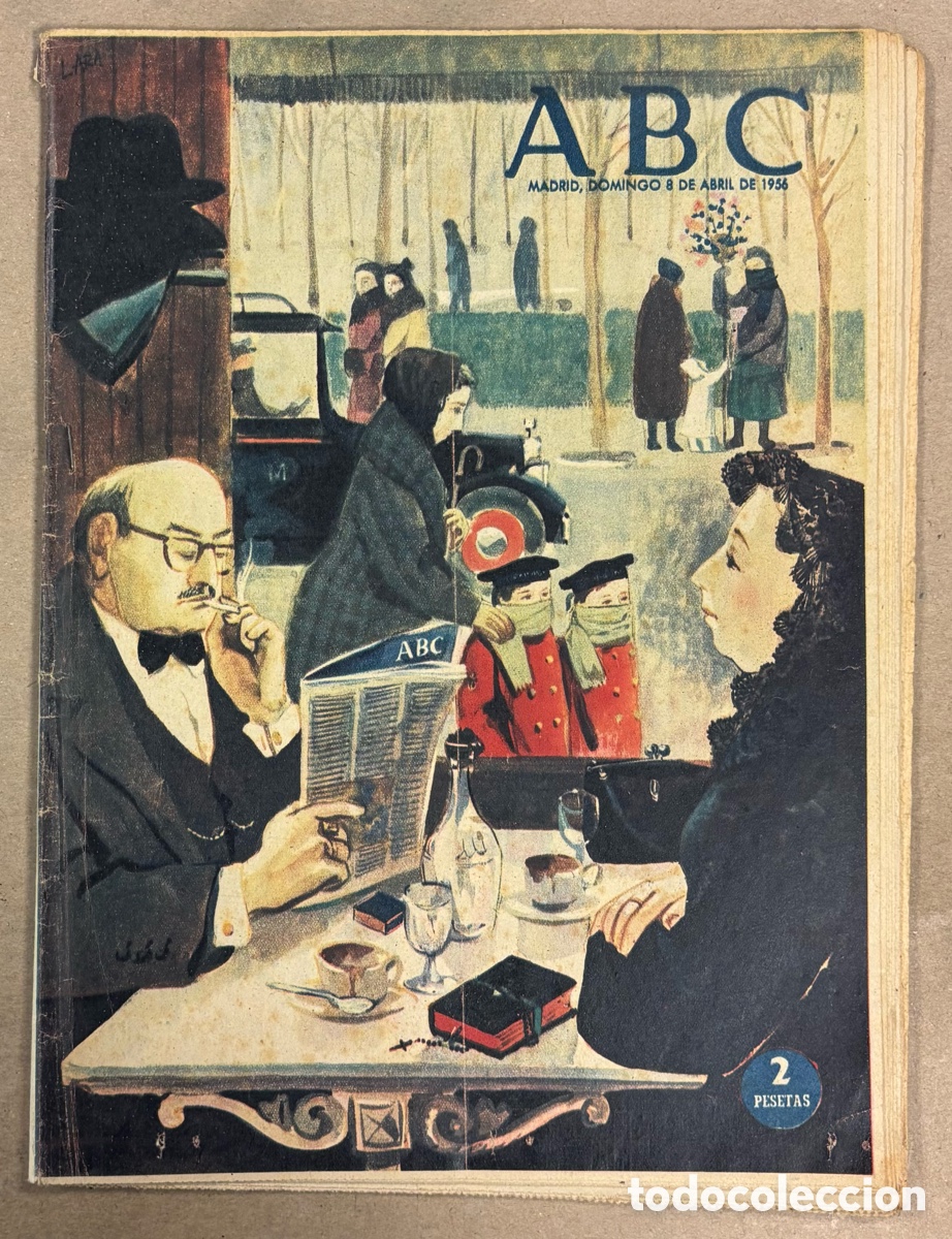 Coleccionismo de revistas y peri&oacute;dicos: ABC (8 ABRIL 1956) PUERTO VIGO, TALLERES JORDA ZARAGOZA, ESPA&Ntilde;A RECONOCE INDEPENDENCIA MARRUECOS, JU