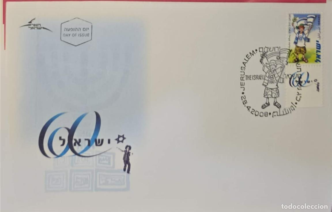 Coleccionismo de revistas y peri&oacute;dicos: TS) 2008 ISRAEL, FDC,60TH ANNIVERSARY OF THE STATE OF ISRAEL AND STRULIK HOISTING THE FLAG.