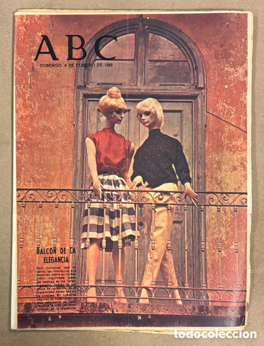 Collectionnisme de Revues et Journaux: ABC (4 FEBRERO 1968) TALLER DE MANIQU&Iacute;ES, COOPERACI&Oacute;N MILITAR ESPA&Ntilde;A USA ROTA, LA CORU&Ntilde;A, AMPLIACI&Oacute;N