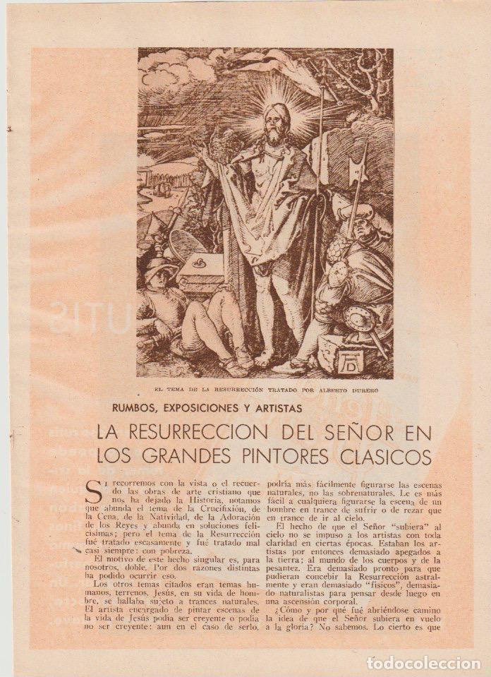 Coleccionismo de revistas y peri&oacute;dicos: * ARTE *La resurrecci&oacute;n del Se&ntilde;or... (obras de Durero, Tiziano, Mantegna, el Greco, Murillo...- 1933