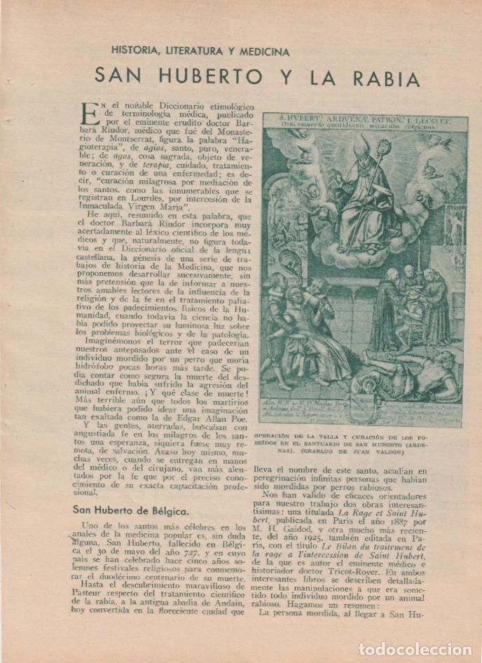 Coleccionismo de revistas y peri&oacute;dicos: Historia, literatura y medicina: San Humberto y la rabia / doctor Fern&aacute;n P&eacute;rez - 1933
