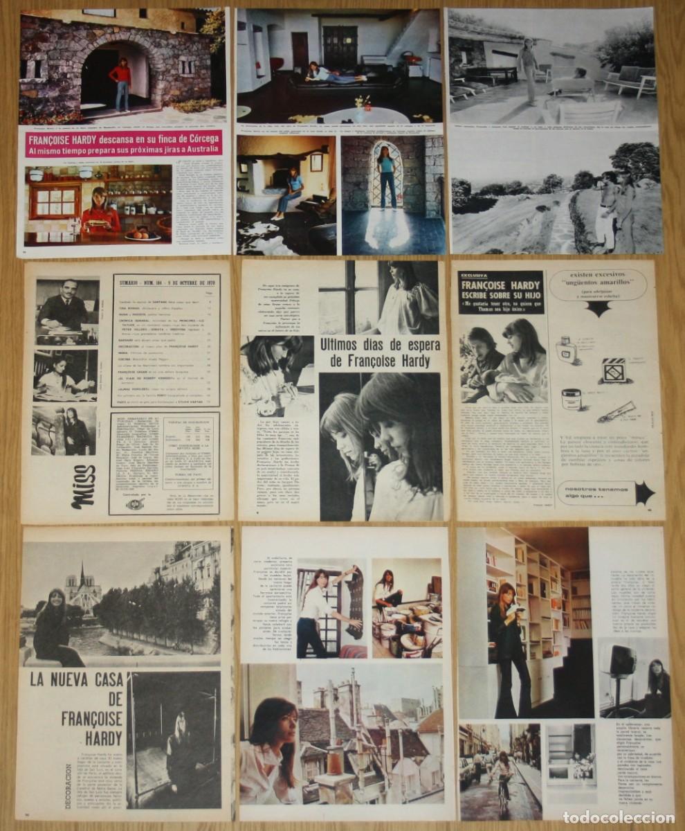 Coleccionismo de revistas y peri&oacute;dicos: FRAN&Ccedil;OISE HARDY lote de prensa spain magazine clippings 1960s/1970s photos france singer icon