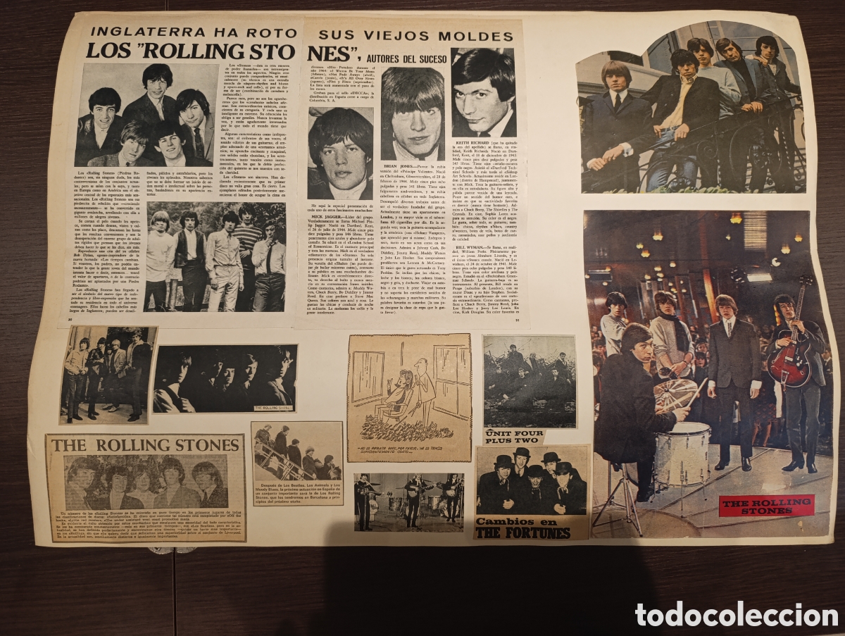 Coleccionismo de revistas y peri&oacute;dicos: Recortes Revista Vintage Rolling Stones / Sonny & Cher A&ntilde;os 60