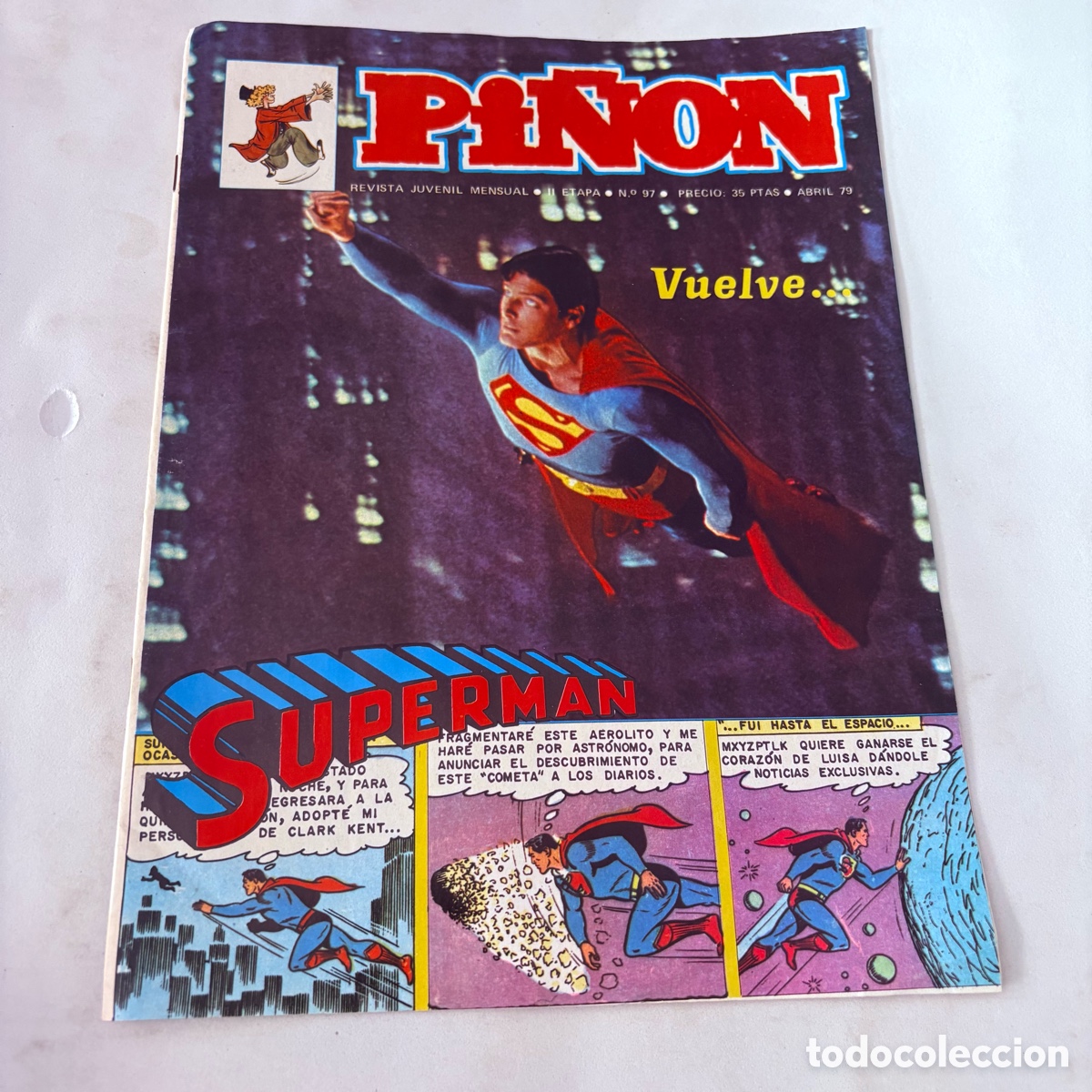 Coleccionismo de revistas y peri&oacute;dicos: Revista juvenil pi&ntilde;on n&ordm; 97 superman abril 1979