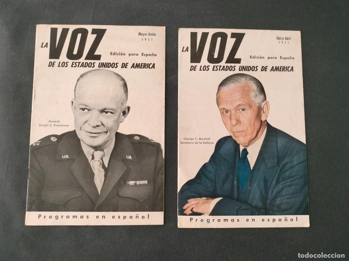 Coleccionismo de revistas y peri&oacute;dicos: LA VOZ DE LOS ESTADOS UNIDOS EDICI&Oacute;N PARA ESPA&Ntilde;A LOTE DE 2 PROGRAMAS MARZO-ABRIL MAYO-JUNIO 1951