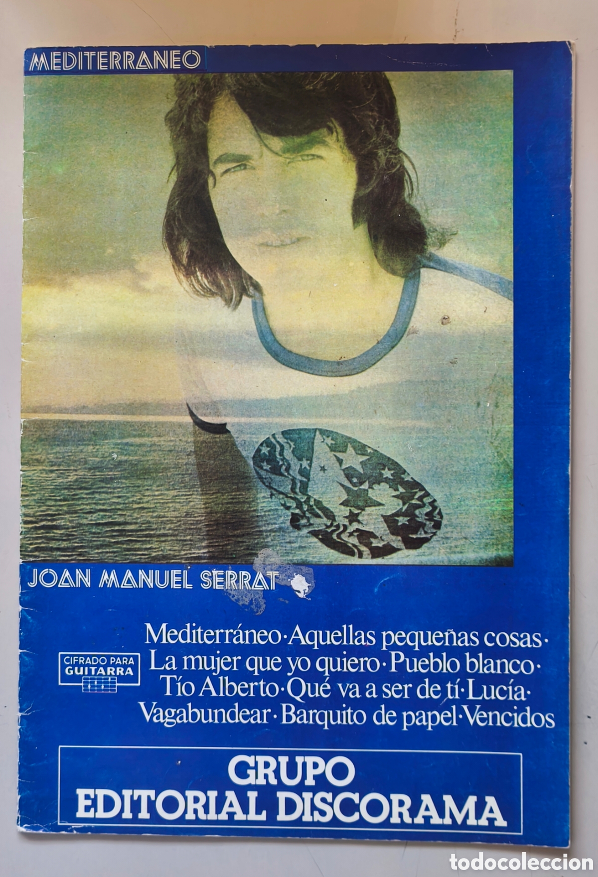 Coleccionismo de revistas y peri&oacute;dicos: Cancionero con cifrado para guitarra del &aacute;lbum Mediterr&aacute;neo, del cantautor Joan Manuel Serrat.
