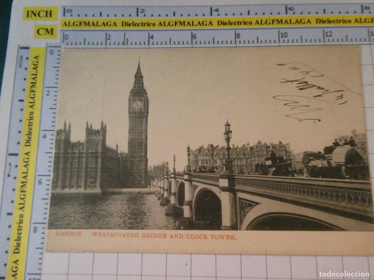 Coleccionismo de revistas y peri&oacute;dicos: ANTIGUA POSTAL REINO UNIDO. LONDRES LONDON. WESTMINSTER BRIDGE AND CLOCK TOWER. 2816