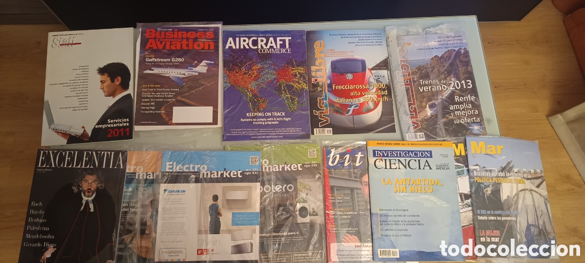 Coleccionismo de revistas y peri&oacute;dicos: Gran lote de 13 revistas especializadas (Aviaci&oacute;n, Ferrocarriles, Ciencia, Tecnolog&iacute;a) A&ntilde;os 2003-202