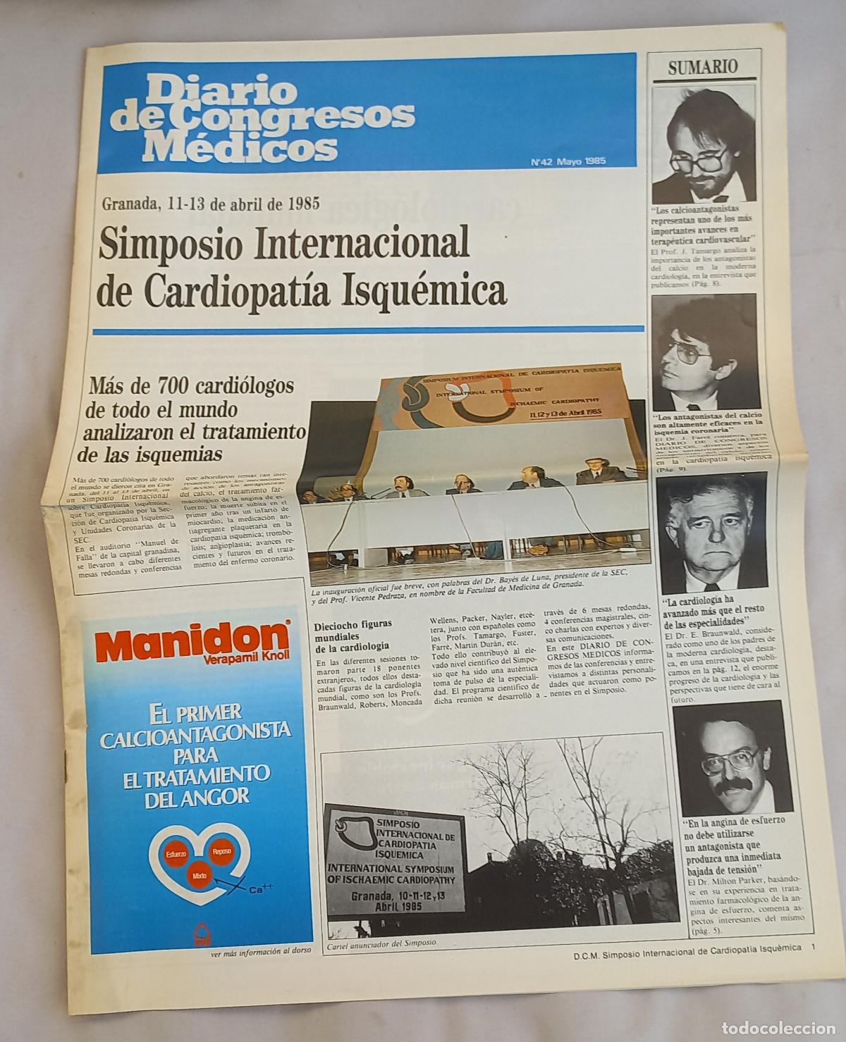 Coleccionismo de revistas y peri&oacute;dicos: Diario de Congresos M&eacute;dicos. n&ordm; 42. Mayo 1985. Cardiopat&iacute;a Isquem&eacute;mica.