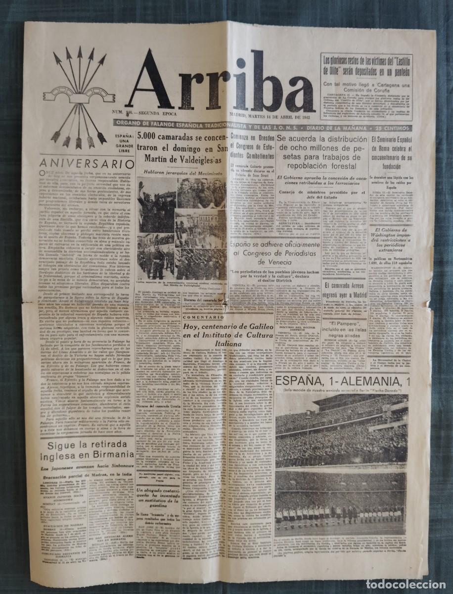 Collezionismo di Riviste e Giornali: PERIODICO ARRIBA .NUMERO 946 A&Ntilde;O 1942.ENVIO INCLUIDO
