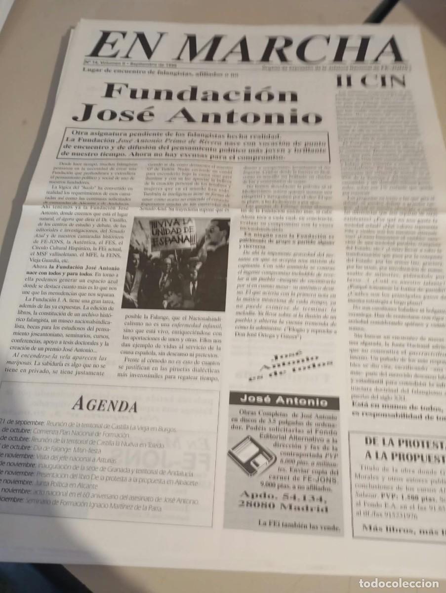 Coleccionismo de revistas y peri&oacute;dicos: BOLET&Iacute;N HOJA MURAL EN MARCHA ( FE JONS GUSTAVO MORALES) N&ordm; 14 VOL. II SEPTIEMBRE 1996 REF. UR MES 4