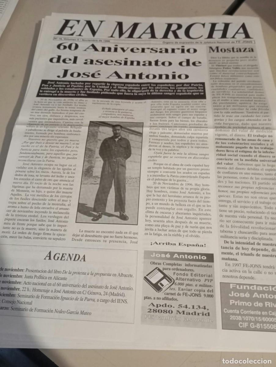 Coleccionismo de revistas y peri&oacute;dicos: BOLET&Iacute;N HOJA MURAL EN MARCHA ( FE JONS GUSTAVO MORALES) N&ordm; 16 VOL. II NOVIEMBRE 1996 REF. UR MES 4
