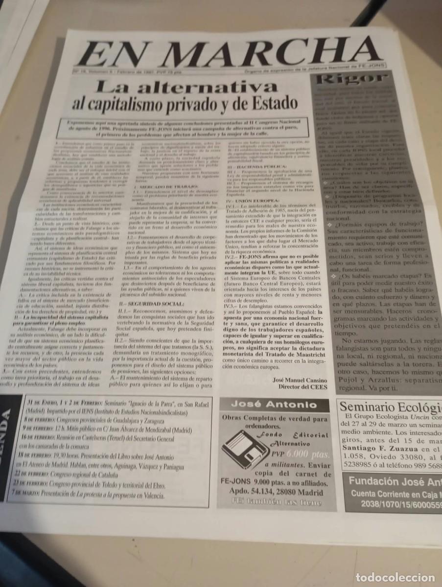 Coleccionismo de revistas y peri&oacute;dicos: BOLET&Iacute;N HOJA MURAL EN MARCHA ( FE JONS GUSTAVO MORALES) N&ordm; 19 VOL. II FEBRERO 1997 REF. UR MES 4
