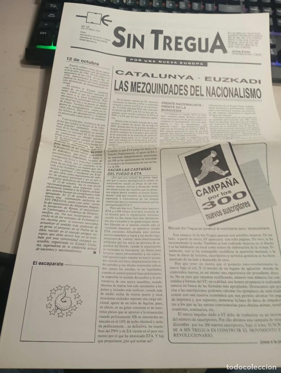 Coleccionismo de revistas y peri&oacute;dicos: BOLETIN REVISTA SIN TREGUA POR UNA NUEVA EUROPA N&ordm; 16 OCTUBRE 1991 REF. UR MES 4