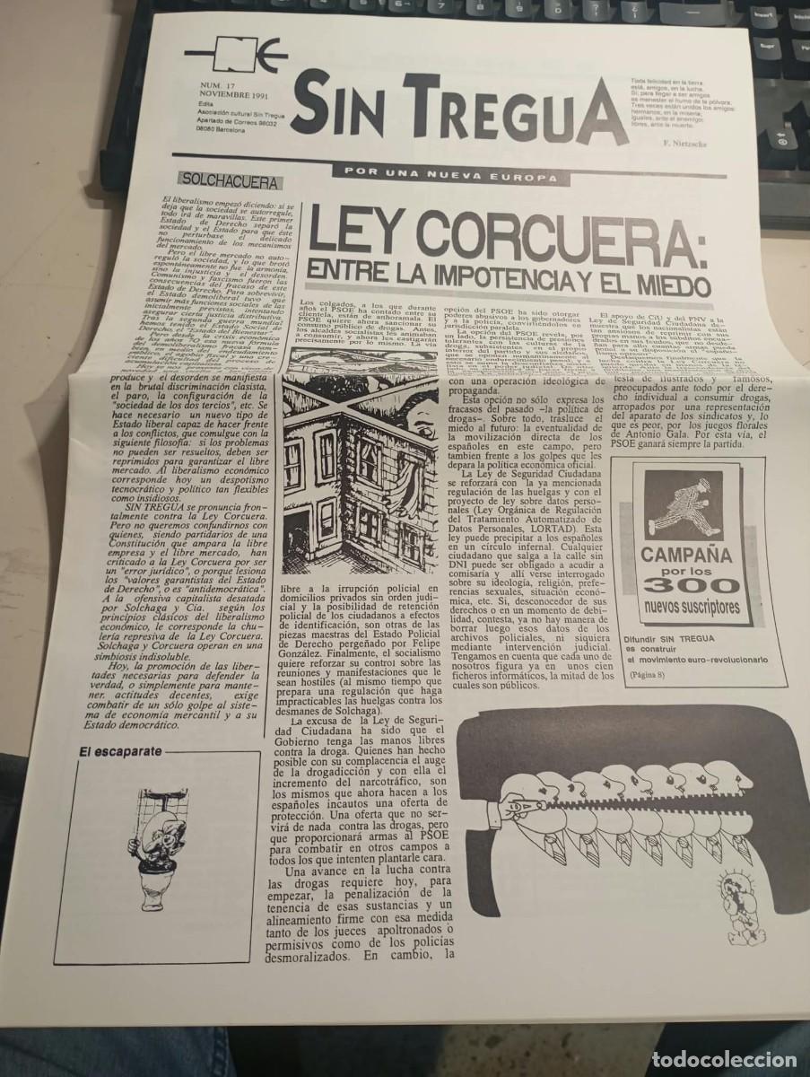 Coleccionismo de revistas y peri&oacute;dicos: BOLETIN REVISTA SIN TREGUA POR UNA NUEVA EUROPA N&ordm; 17 NOVIEMBRE 1991 REF. UR MES 4